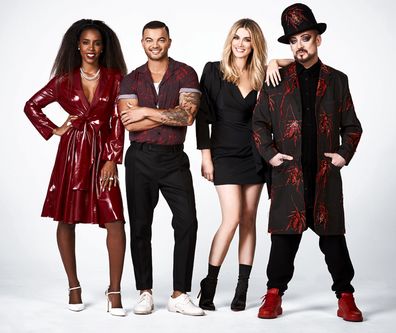 Kelly Rowland, Guy Sebastian, Delta Goodrem and Boy George on The Voice Australia