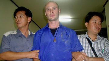Jason Mizner pictured during his 2006 arrest in Thailand.