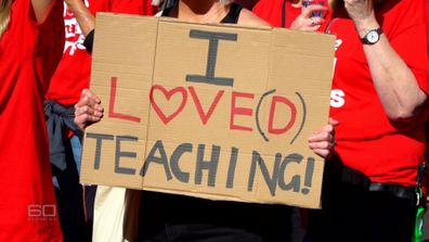 Poster reading "I love(d) teaching"