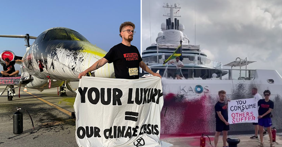 Superyacht thought to belong to billionaire Walmart heiress vandalised