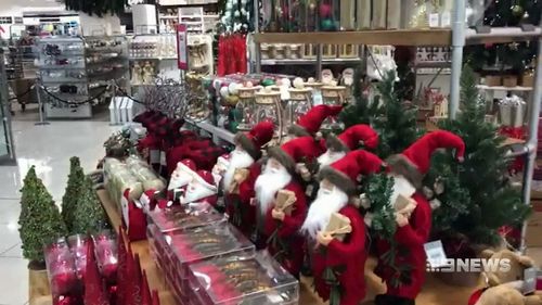 Christmas decorations have started to fill supermarket shelves.