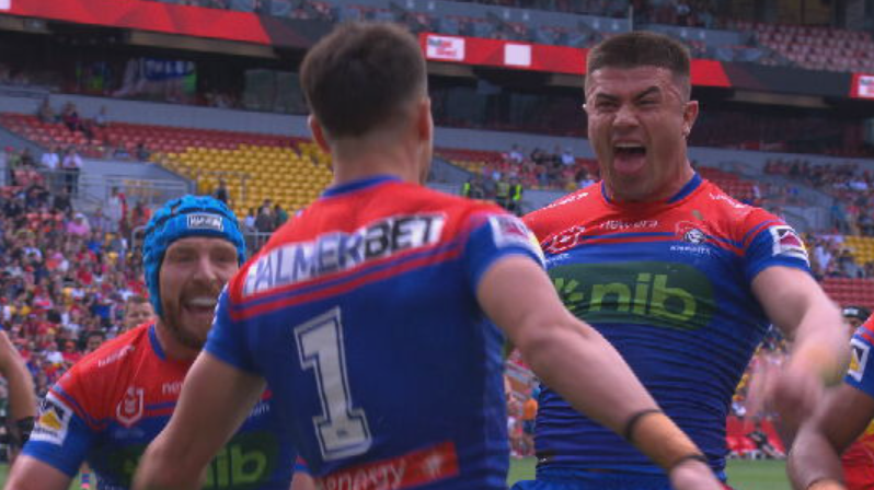 Updates, highlights, latest news and results; Dolphins vs Newcastle Knights; Canberra Raiders vs Cronulla Sharks; Kalyn Ponga replacement scores on debut; Ricky Stuart’s 500th game; Dale Finucane retirement