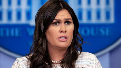 White House press secretary Sarah Huckabee Sanders talks to reporters during the daily press briefing at the White House on Wednesday. (AP)