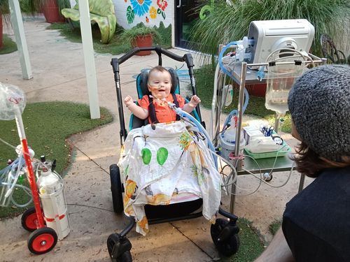 Dominic Grayson has been at Randwick Children's Hospital for over a year.