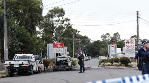 Burnt out cars at Chiswick Road in South Granville.