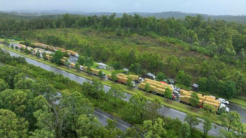 28 trucks have been loaded with hay and will go to Lismore to supply to farmers.