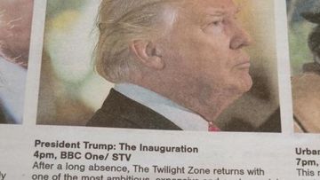 A Scottish TV guide has putt a satirical spin on Donald Trump's forthcoming inauguration. (Twitter via George Takei)
