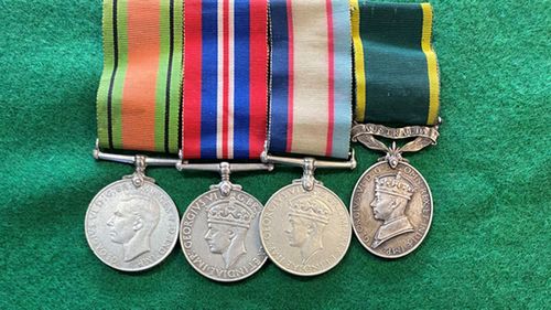 Some of the war medals belonging to Douglas Downs.