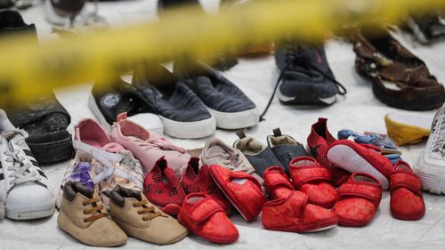 Recovered belongings of the crashed Lion Air flight JT610 passengers at Tanjung Priok port in Jakarta