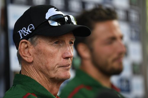 Wayne Bennett holds a press conference after taking his first training session with the South Sydney Rabbitohs.