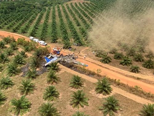 A plane accident in the village of La Bendicion, municipality of San Martin, Meta, Colombia, 09 March 2019. At least 12 people, including a minor, died when a DC-3 plane of the Laser airline crashed in a jungle area of the Colombian department of Meta.