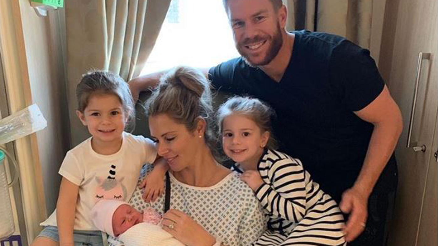 Candice Warner gives birth to third daughter in London