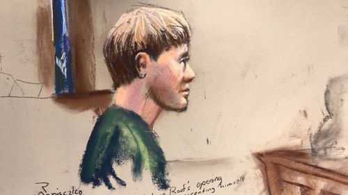 A court sketch of Dylann Roof. (AAP)