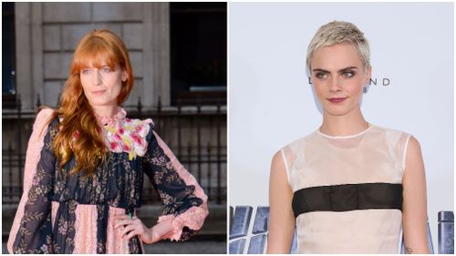 Florence Welch (L) and Cara Delevingne attended the school. (AAP)