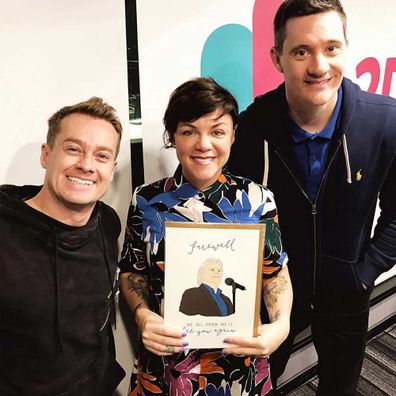 Em Rusciano with Ed Kavalee and Grant Denyer.