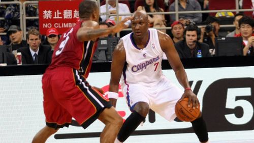 Lamar Odom at a match in the NBA China Games. (AAP)