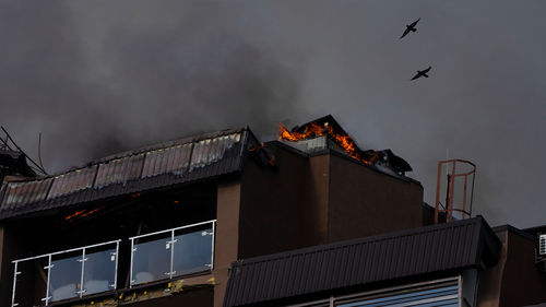 Several explosions rocked the west of the Ukrainian capital in the early hours of Sunday morning, with at least two residential buildings struck, according to Kyiv mayor Vitali Klitschko.