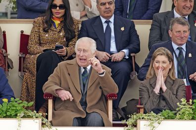 Britain's King Charles III and Sophie, Duchess of Edinburgh attend the Royal Windsor Horse Show in Windsor, England, Friday May 3, 2024. 
