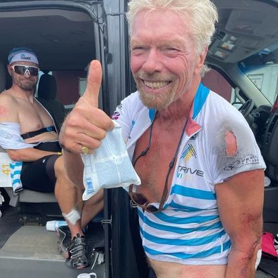 Richard Branson horror bike crash injuries