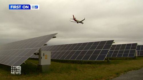 The solar farm is being used to fuel the operations of all four terminals at the international airport.