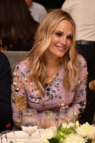 Molly Sims at the Net-a-porter x GOOD+ dinner at the Seinfeld's estate.