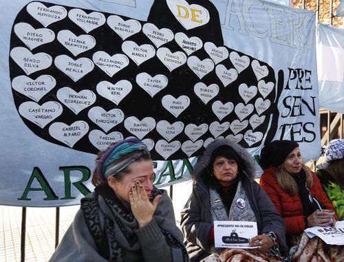 Relatives missing sub crewmen protest in Argentina