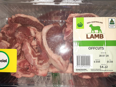 Woolworths lamb offcuts