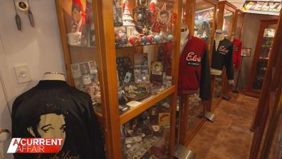 Rusty Roberts' house is filled with Elvis memorabilia.