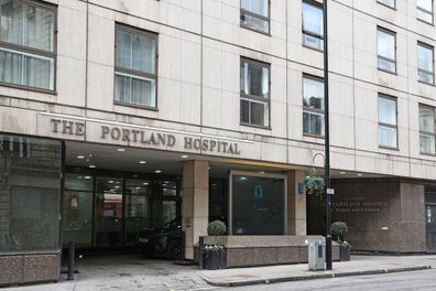 A General View of The Portland Hospital on Great Portland St on February 10, 2021 in London, United Kingdom