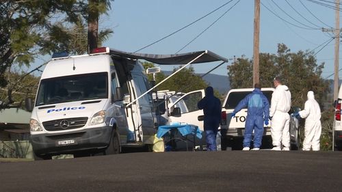 Forensic police at the scene.