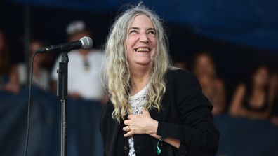 In this Saturday, July 23, 2016, photo, Patti Smith performs at the Newport Folk Festival, in Newport, R.I. 