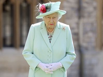 Queen Elizabeth during Captain Tom Moore's knighting at Windsor Castle.