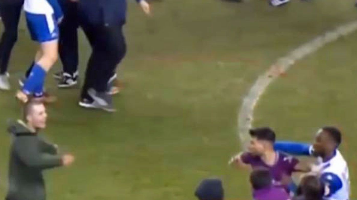 Manchester City Sergio Aguero clashes with fan after FA Cup loss to Wigan