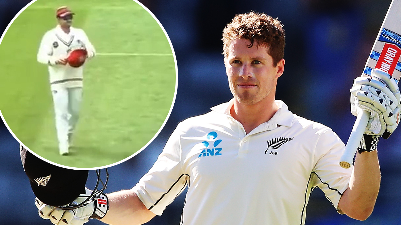 Henry Nicholls accused of ball tampering. 