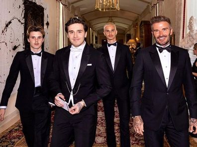 David Beckham and sons at Brooklyn's wedding