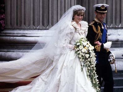 Princess Diana and Prince Charles on their wedding day in 1981.