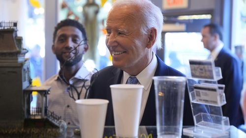 President Joe Biden speaks during an event on his Investing in America agenda at the Dundalk Marine Terminal in Baltimore on Tuesday, Oct. 29, 2024. (AP Photo/Daniel Kucin Jr.)