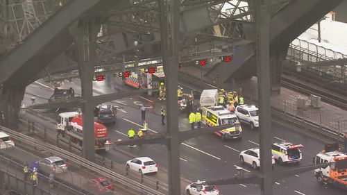 Sydney Harbour Bridge car crash.