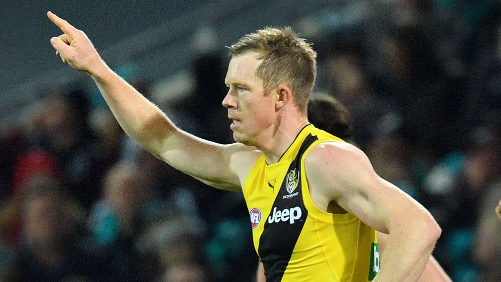 Jack Riewoldt and the Richmond Tigers had plenty to celebrate. (AAP)