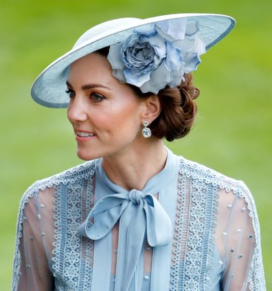 Kate Middleton attends day one of Royal Ascot at Ascot Racecourse on June 18, 2019 in Ascot, England. 