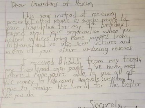 Matthew's special letter. (Image: Maria Hartmann/ABC News US)