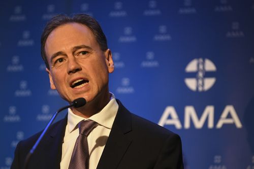 Health Minister Greg Hunt has played down privacy concerns facing the government's My Health Record platform, saying policy will quash the issues. Picture: AAP.