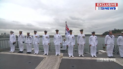 The HMAS Melbourne returned home to Australia today after six months at sea.