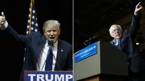 Bernie Sanders and Donald Trump win New Hampshire primaries, according to US media projections