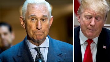 Roger Stone (left) and US President Donald Trump.