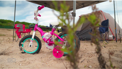 Cleo Smith's bike was outside her tent.