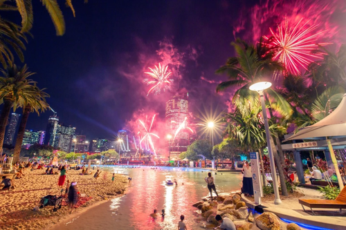 Brisbane's fireworks from South Bank.