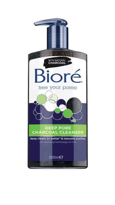 <a href="https://www.priceline.com.au/index.php/skincare/face-care/facial-cleansers-and-scrubs/deep-pore-charcoal-cleanser-200-ml" target="_blank">Deep Pore Charcoal Cleanser, $10.99 for 200ml,&nbsp;Bioré</a>