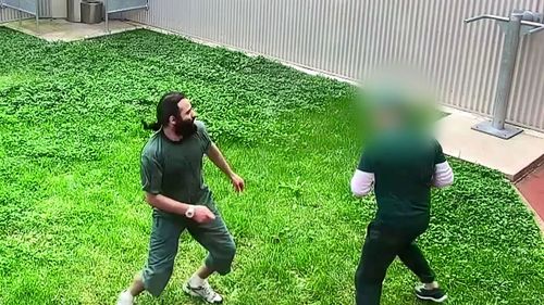 Two of the NSW's most dangerous criminals have been caught up in a violent brawl at Goulburn's Supermax Prison. Footage of the fight between the rival prisoners, which was in 2022, has been released to 9News. The encounter started as a friendly stroll between Talal Alameddine and another inmate before the pair started to circled in the holding yard and throw punches.