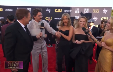 Pedro Pascal, Jennifer Aniston and Reese Witherspoon on the 2024 Critics Choice Awards red carpet